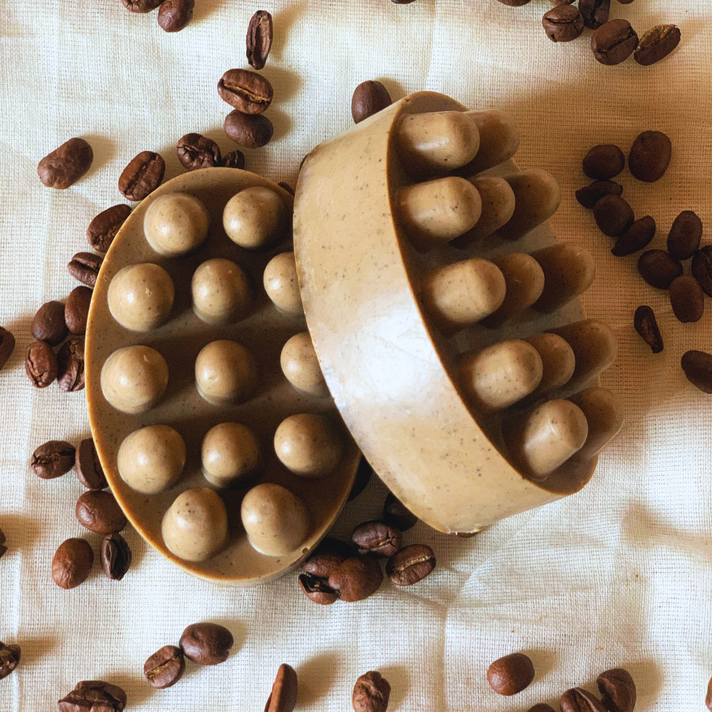 Jabón Masajeador de Café y Naranja – Exfoliante y Anticelulitis