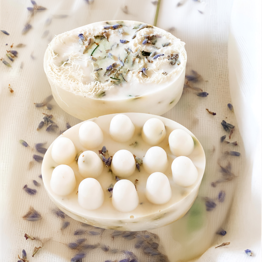 Jabón Masajeador de Lavanda con Luffa – Nutritivo y Relajante